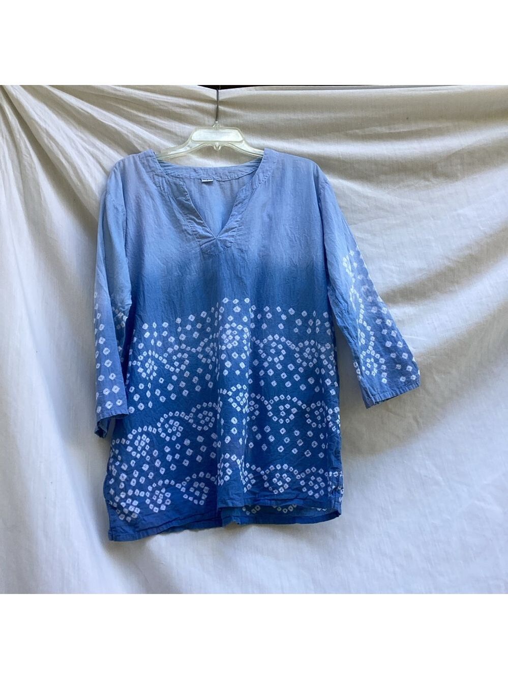 Unbranded Blue and White casual bohemian made in India Women's Top, size XL